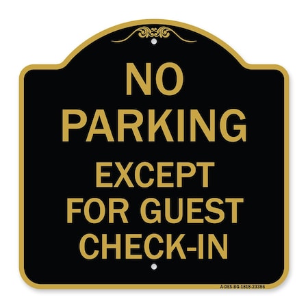 Signmission Parking Reserved for Guests Only, Black & Gold Aluminum Architectural Sign, 18" x 18", BG-1818-23386 A-DES-BG-1818-23386